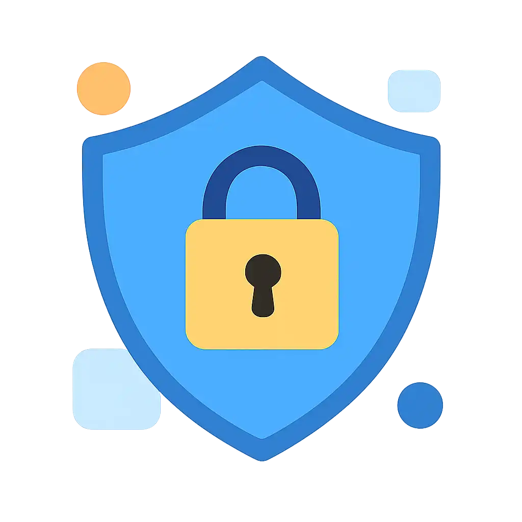 Security shield icon with lock: 92 Game safety visualization